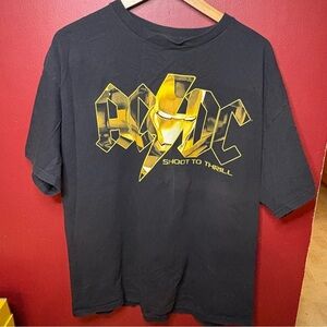 Marvel Iron Man 2 AC/DC T-Shirt 2010 Rare